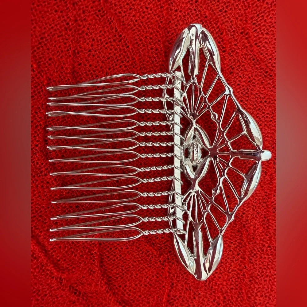 Givenchy Silver and Crystal Hair Comb - Picture 4 of 4